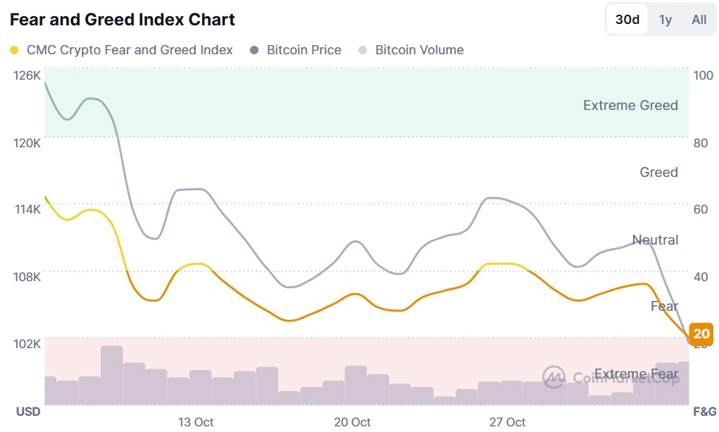 Crypto Fear & Greed Index - 5 Nov 2025